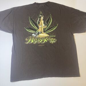 Vintage ODM Rolling Hard Mary Jane Shirt Mens 2XL Chicano Pin-Up Weed Marijuana